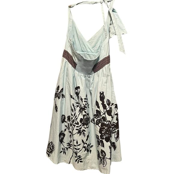 Anthropologie Stemmed Sweetbriar Dress Nathalie Lete •6• Halter Blue Floral $168 - Picture 8 of 16